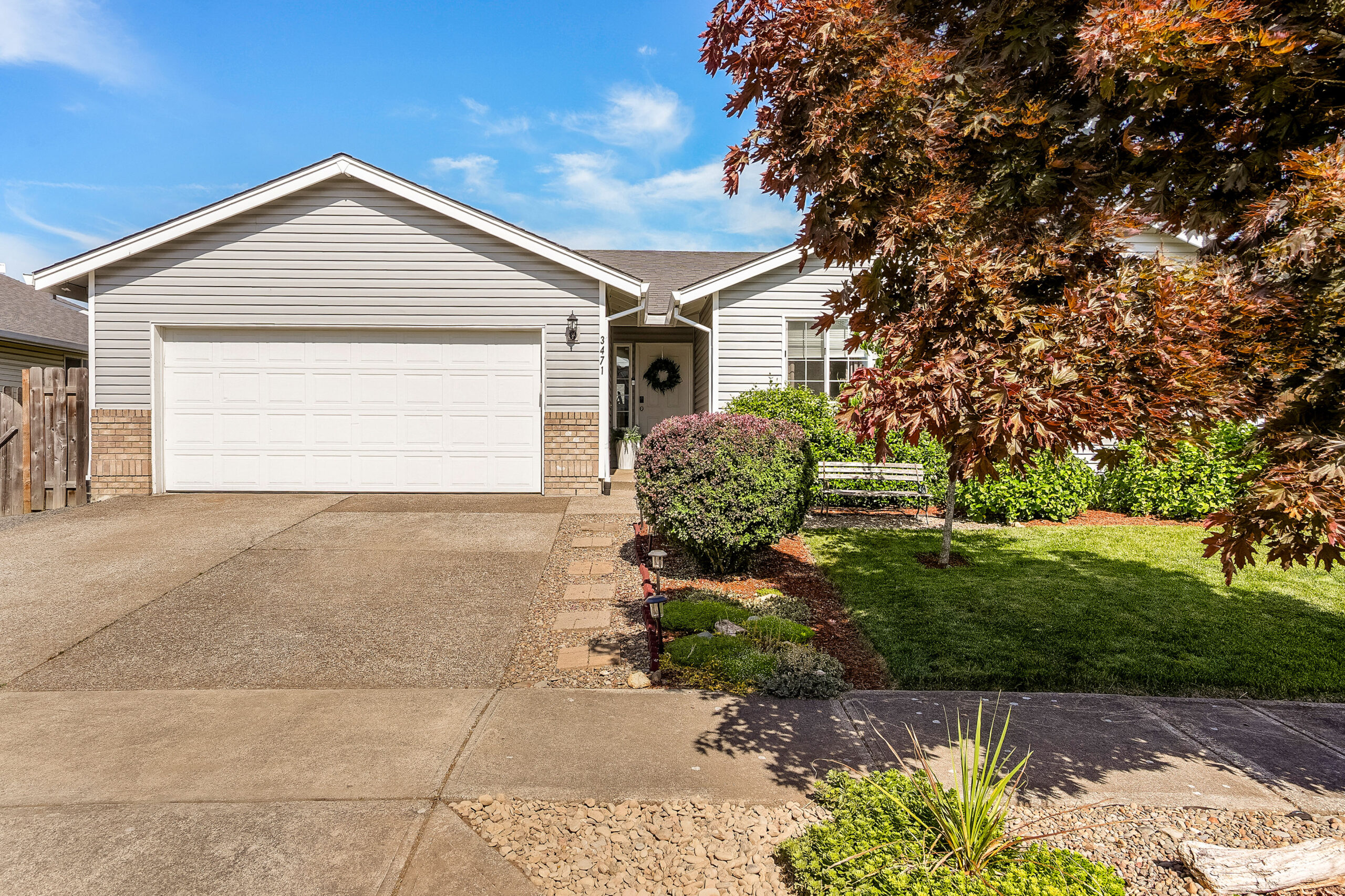 single story home for sale front of home